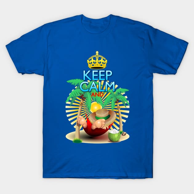 Keep Calm and...Relax on Hammock! T-Shirt by BluedarkArt